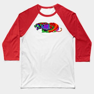 asian tora tiger in ecopop mexican totonac pattern in the wildlife Baseball T-Shirt